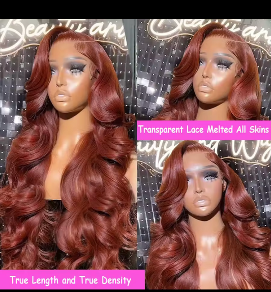 BODY WAVE ORANGE GINGER 13*4,13*6 180% DENSITY