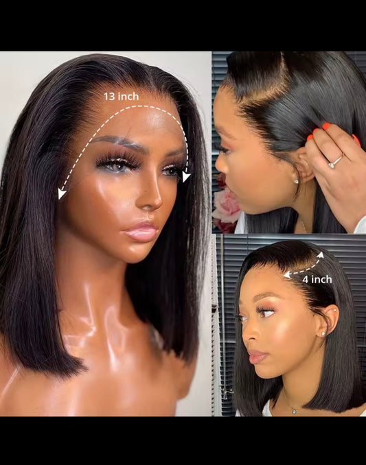 BOB LACE HUMAIN HAIR 180 % DENSITY,13*4