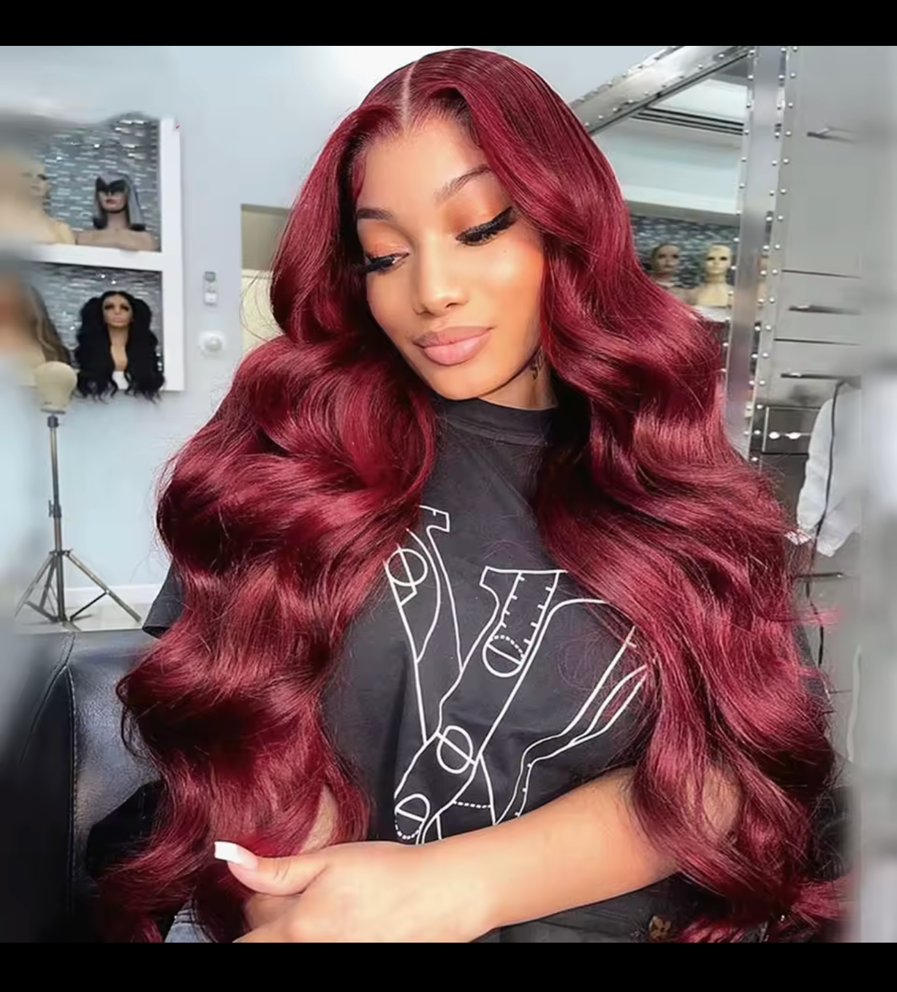 BOBY WAVE BURGUNDY COLOR 13*4,13*6